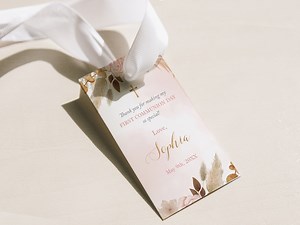 Boho First Communion Tag Template, Favor Tag for First Holy Communion for Girl, Holy Communion Tag Template, Editable and Printable - CF92 - Etsy