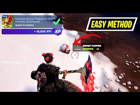 How to EASILY Consume Snowy Floppers or hide in a Sneaky Snowmando Fortnite