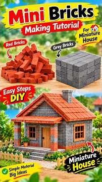 Mini Bricks Making Tutorial 🧱🏠 | Miniature House DIY 🔥 #MiniBricks #DIY #Miniature #youtubeshorts