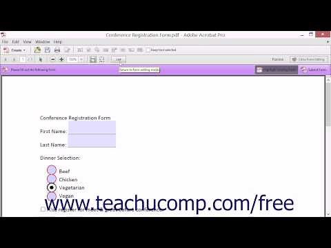 Creating Radio Buttons and Checkboxes - Adobe Acrobat XI Training Tutorial Course