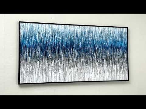 Modern Abstract Wall Art for Living Room | Blue Texture painting|Ridyart