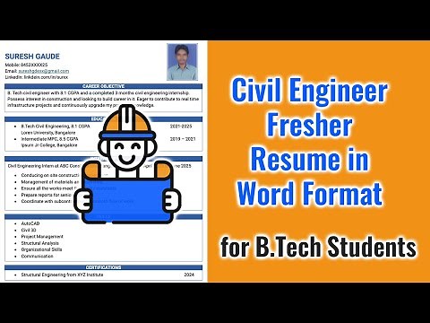 Civil Engineer Fresher Resume Format Word