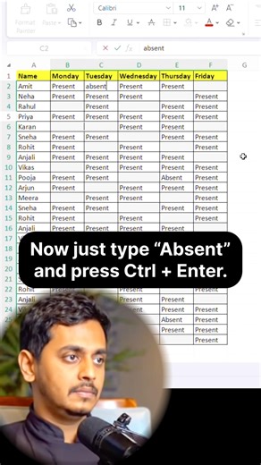 How to Fill the Same Text in Multiple Excel Cells Instantly⚡️ #exceltips #spreadsheets #office