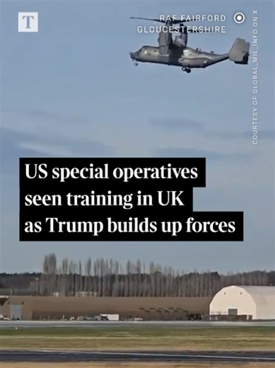 American forces have been training for extractions after amassing military aircraft in Britain, as President Trump threatens strikes and annexations across the globe.⁠ ⁠ Special operations soldiers were seen rappelling from CV-22B tilt-rotor Osprey aircraft in a fast-rope and rescue exercise at a British airbase on Tuesday⁠ ⁠ #venezuela #america #britain