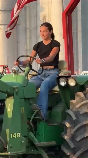 One big tractor on the farm