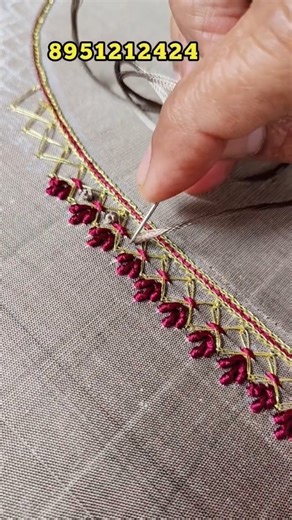 PRISARA_The Designer Company on Instagram: "✨ Simple yet Stunning Thread Work Design! ✨ Calling all thread work lovers! 💖 Here’s a complete step-by-step tutorial — from tracing to finishing — perfect for beginners who want to create magic with just a needle and thread! 🪡 We’ve used beautiful stitches like 👉 Chain Stitch 👉 Zig Zag Diamond Box Stitch 👉 French Knot 👉 Long French Knot The final blouse design turned out so elegant and classy! 💫 If you’re looking for professional embroidery cla