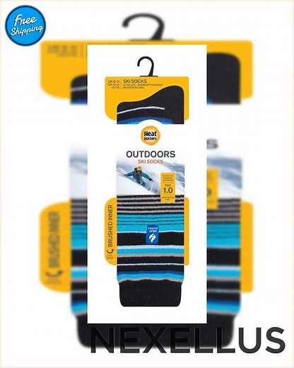 Heat Holders - Mens Ski Socks (Ultra Lite) (Black Stripe / 6-11 UK)