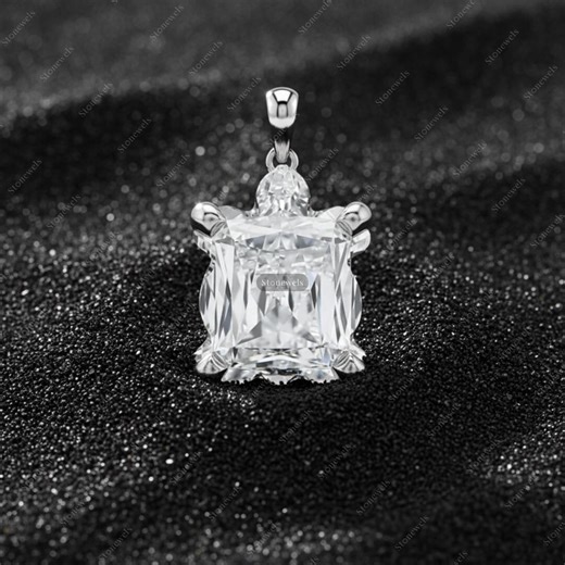 Turtle Shape Diamond Pendant • 925 Silver or Gold • Personalised Fancy Christmas Gift - Etsy