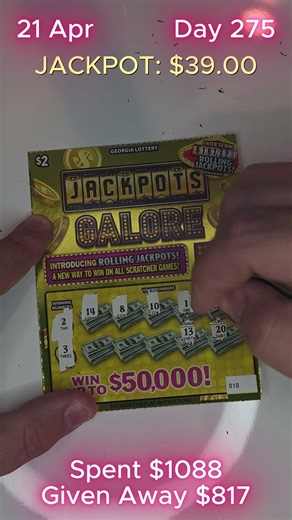 $1,088 Spent, $11 Left Till Jackpot 💰 #lotterytickets #scratching #bigwin