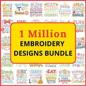 Embroidery Files Bundle – 1 Million+ PES Designs | Brother & Baby Lock Compatible | Instant Digital Download, Embroidery Designs, PES Files - Etsy
