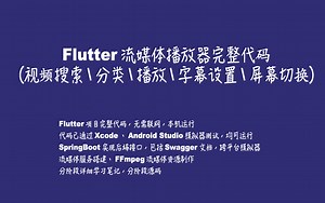 Flutter流媒体播放器完整代码演示：实现视频检索、分类、播放及流媒体资源管理，支持iOS和Android模拟器运行，后端接口基于SpringBoot开发