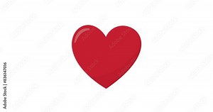 Heartbeat animation 4k. Red heart beating on white background in 4k format. Beating heart sign. Concept of love. Health concept.