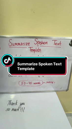 Effective Summarize Spoken Text Template for PTE