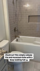 1.5K views · 37 reactions | ✨ Check out this stunning subway tile bathtub surround featuring a recessed nook and a luxurious deep soaking tub! Perfect for your dream bathroom!  #HomeInspo #BathroomGoals | Seth Riley | Facebook