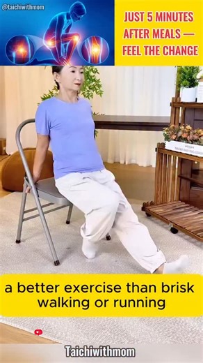 Just 5 Minutes After Eating A Gentle Workout That Beats Running! Skip the intense cardio – just 5 minutes of light movement after your meal can supercharge your digestion, regulate blood sugar, and burn calories more effectively than you think. This simple habit can transform your energy, metabolism, and overall well-being. #5MinuteWorkout #PostMealMovement #BetterThanRunning #HealthyHabits #DigestAndBurn | Taichi with Madam