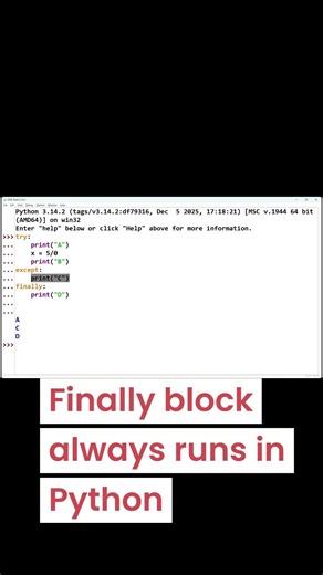 Predict the Output🔥 try except finally | Class 12 Computer Science 2026 #class12cs #coding#shorts