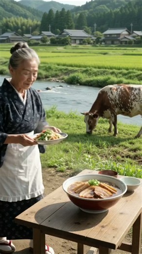 village -style home meal featuring braised pork belly $ Boki & Nissin Raoh Shoyu — Japan 🇯🇵 Mukbang