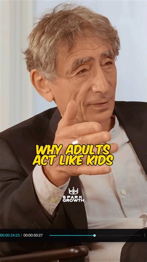 Spark Growth - Quotes | Motivation | Inspiration on Instagram: "Why Adults Act Like Kids 💛 🌟 We All Have Inner Toddlers Dr. Gabor Maté shares a humorous yet profound insight - we all have moments where we revert to childlike emotional states. Whether it’s getting triggered or acting impulsively, it’s a reminder that emotional maturity is a journey. Recognizing this can help us approach ourselves and others with more compassion. 💡 Emotional Age is Fluid It’s easy to intellectualize and appear