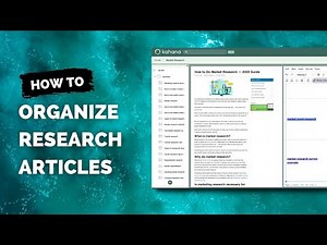 How to organize research articles | Research Best Practices