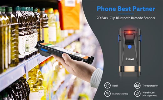 【🔥Local 1~2 days delivery🔥】Eyoyo 2D Barcode Scanner Bluetooth เครื่องสแกนบาร์โค้ด,โทรศัพท์กลับคลิปบน QR Code Scanner,3-In-1 USB & Wireless,แถบชาร์จได้เครื่องอ่านโค้ดสำหรับขายปลีกคลังสินค้าการจัดการคลังสินค้าใช้งานร่วมกับ iPhone,Android,IOS | Lazada.co.th