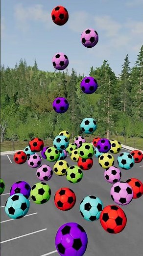 Colorful Ball 2 Tower FALL & EPIC Crash – BeamNG Drive