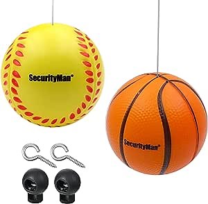 SECURITYMAN Garage Parking Aid (2 Pack) - Red, Modern, Floor Mount, 4.5ft Tall, Adjustable Sign Positioning, Strong Stable Weighted Base