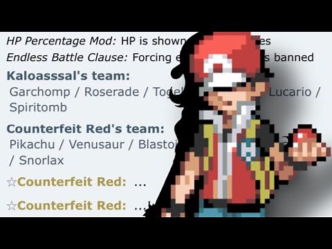 So I was using Red’s Team on Pokémon Showdown and...
