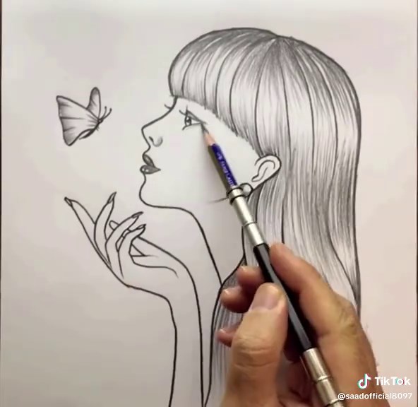 Beautiful Girl Sketching Tutorial with Pencil