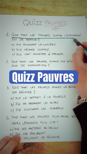 Quizz Pauvres 📝 #quizz #connaissance #culturegenerale #pauvres