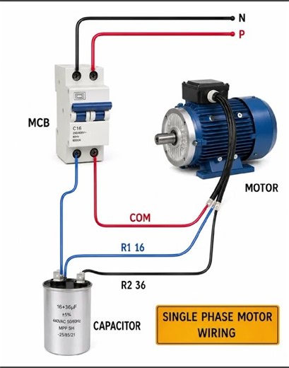 Single Phase Motor Wiring Diagram