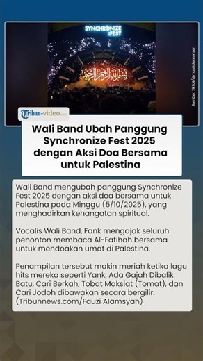 Wali Band Ubah Panggung Synchronize Fest 2025 Dengan Aksi Doa untuk Palestina