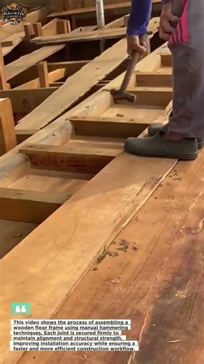Manual Floor Frame Assembly Using Hammer | Strong and Precise Wooden Construction