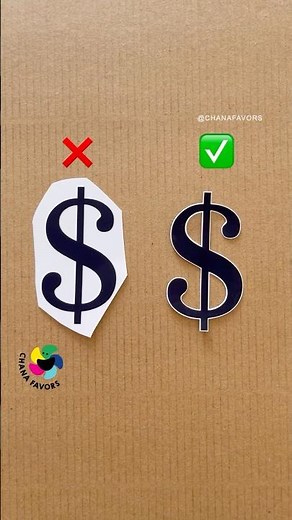Perfect Cut ✂️ | Dollar Sign Smooth Curves & Inner Details! #chanafavors #diy #art #papercutting