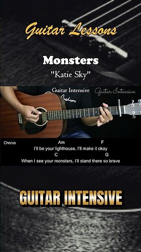Monsters - Katie Sky | EASY Guitar Tutorial with Chords / Lyrics #guitarchords