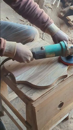 Turning Rough Wood into Smooth Surface with Grinder | Manufacturing Movements #shorts