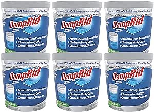 Amazon.com: DampRid Refillable Moisture Absorber, 11 oz., 6-Pack – Fresh Scent Moisture Absorbers, 10% More Absorbing Power*, Eliminates Musty Odors for Fresher, Cleaner Air : Home & Kitchen