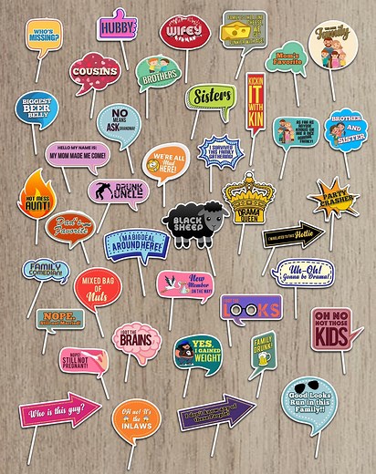 Family Reunion Photo Booth Props: Printable DIY Kit   Sign (digital Download) - Etsy