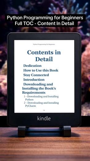 Python Programming for Beginners: A Hands-On Crash Course with Step-by-Step Projects to Learn Python Fast and Build Real-World Skills. Full TOC - Content In Detail. #booktok #python #ku #usa #fyp