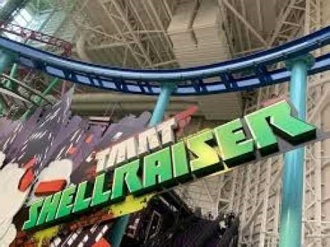 tmnt shellraiser roller coaster night ride