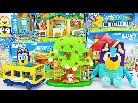 Bluey Toy Collection Unboxing Review 🌳 Bluey Tree Playset & Bluey School Bus Playset