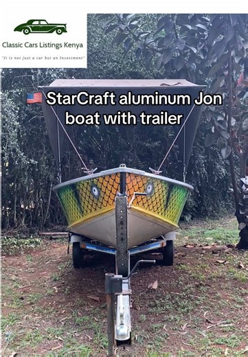 🇺🇸Starcraft Aluminum (5-Seater) Jon Boat with Highlander Trailer. Well maintained & Used only in strictly fresh water. Fully Prepared & ready for adventure. The Boat also has two (x2) powerful twin engines each (40hp) sold separately. 💰 Price Guide:850,000KES🇰🇪(Neg). ☎️ 0748-883-598. 📌Viewing In Karen.