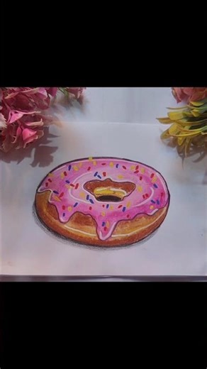 Realistic DOUGHNUT 😋🍩 Drawing|Delicious Donut drawing 😋🤤#shorts #viral #art ‪@deepanshibansal2123‬