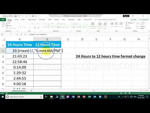 24 hours to 12 hours time format change in excel