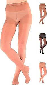 ABSOLUTE SUPPORT Made in USA - Sheer Graduated Support Compression Pantyhose for Women 8-15mmHg | For Swelling, Varicose Veins Circulation - Nude, Small, A109NU1