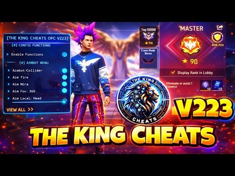 NOVO MOD MENU FF THE KING CHEATS V223 SAFE ATUALIZADO E GRÁTIS 🔰 MOD MENU FREE FIRE THE KING CHEATS