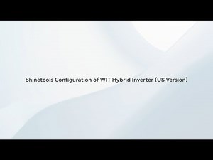 ShineTools Configuration | Growatt WIT Hybrid Inverter (US Version)