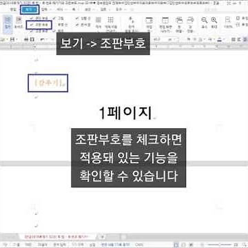 [요약] 한글 쪽 번호가 이상할 땐, 조판부호를 보세요. 속이 뻥 뚫리실 거에요.