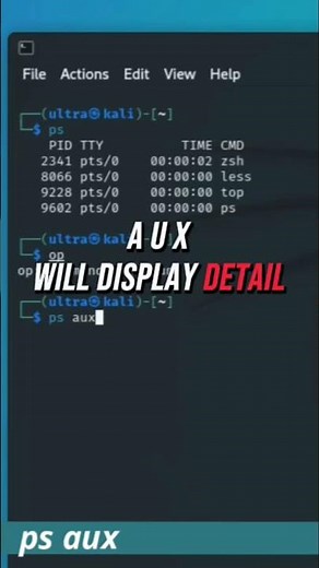 How to Use the ps Command #KaliLinux #PsCommand #ProcessManagement #LinuxTutorial #TechTips