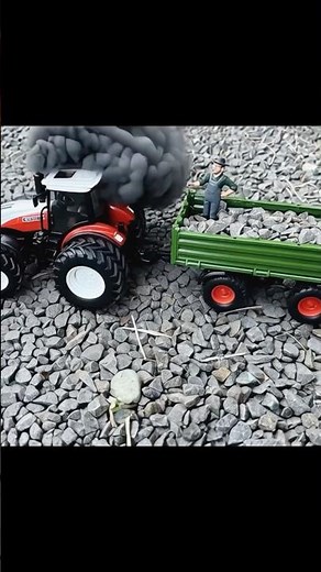 “Toy Tractor Start Engine with Smoke | Realistic Miniature Scene 🚜🔥”