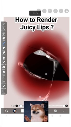Render Juice Lips ✨ 👄#art#digitalart#tipsandtricks#hacks#ibispaintx#procreate#tutorial#how